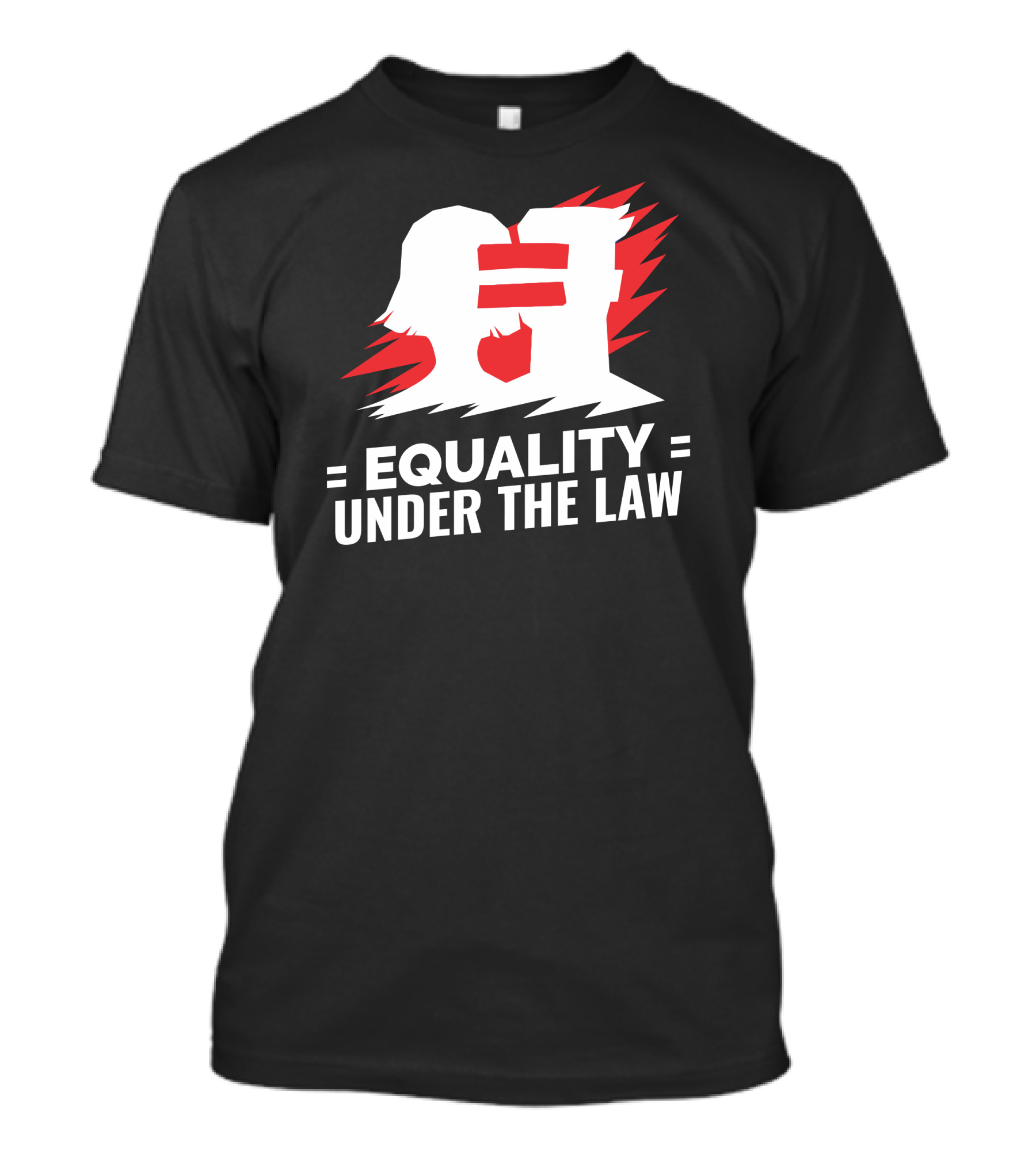Equality Under The Law Red And White Silhouette With Equal Sign T-Shirt