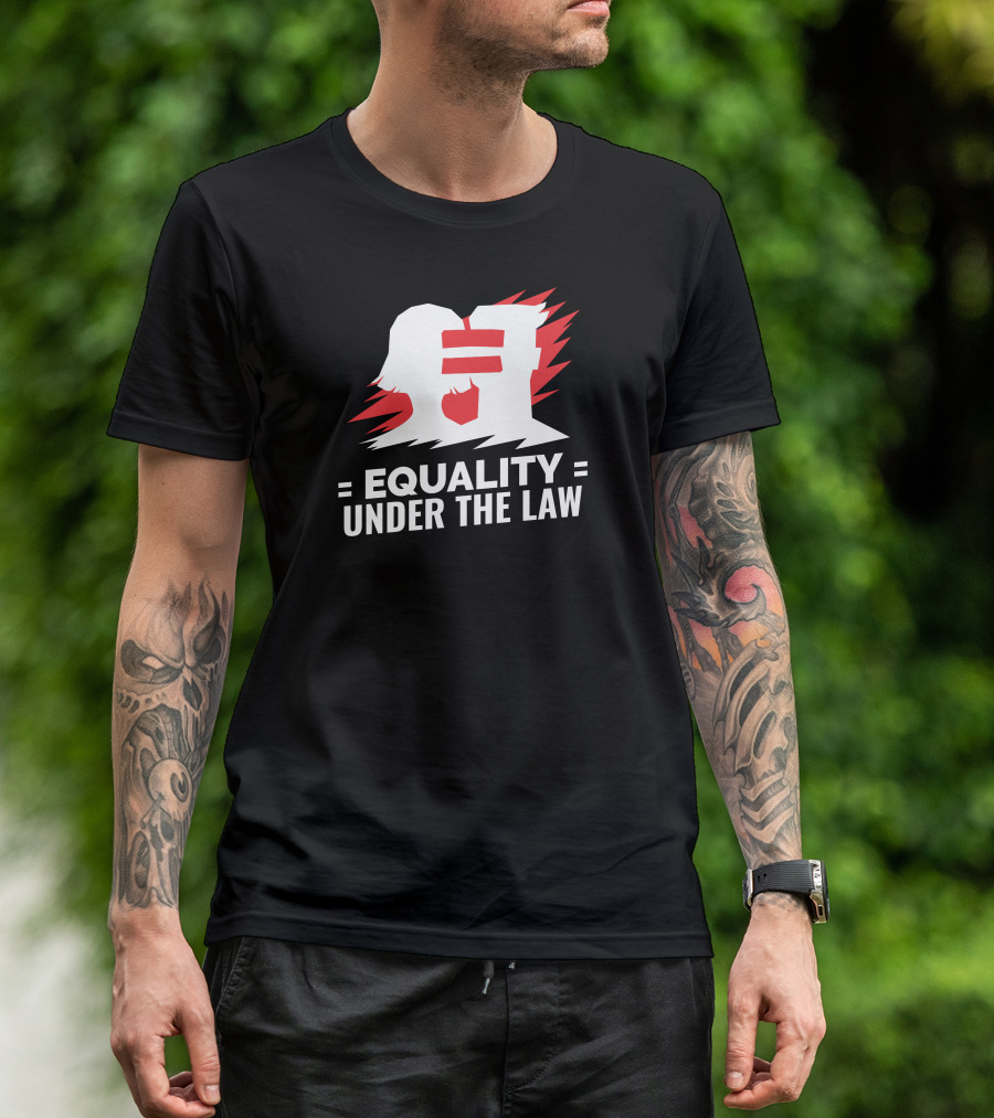 Equality Under The Law Red And White Silhouette With Equal Sign T-Shirt