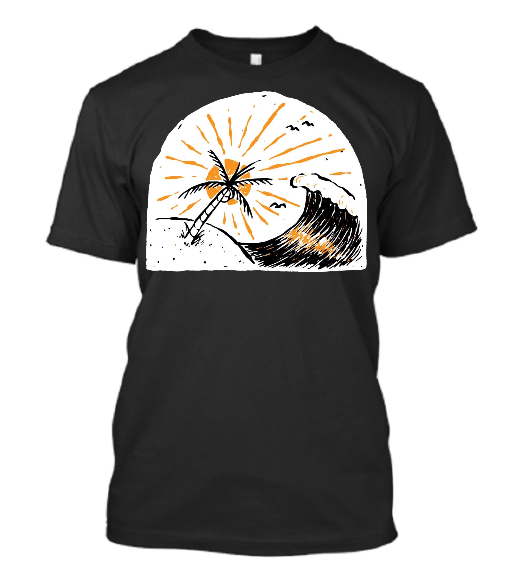 759 Beauty Wave Palm Sunset Surf Scene T-Shirt