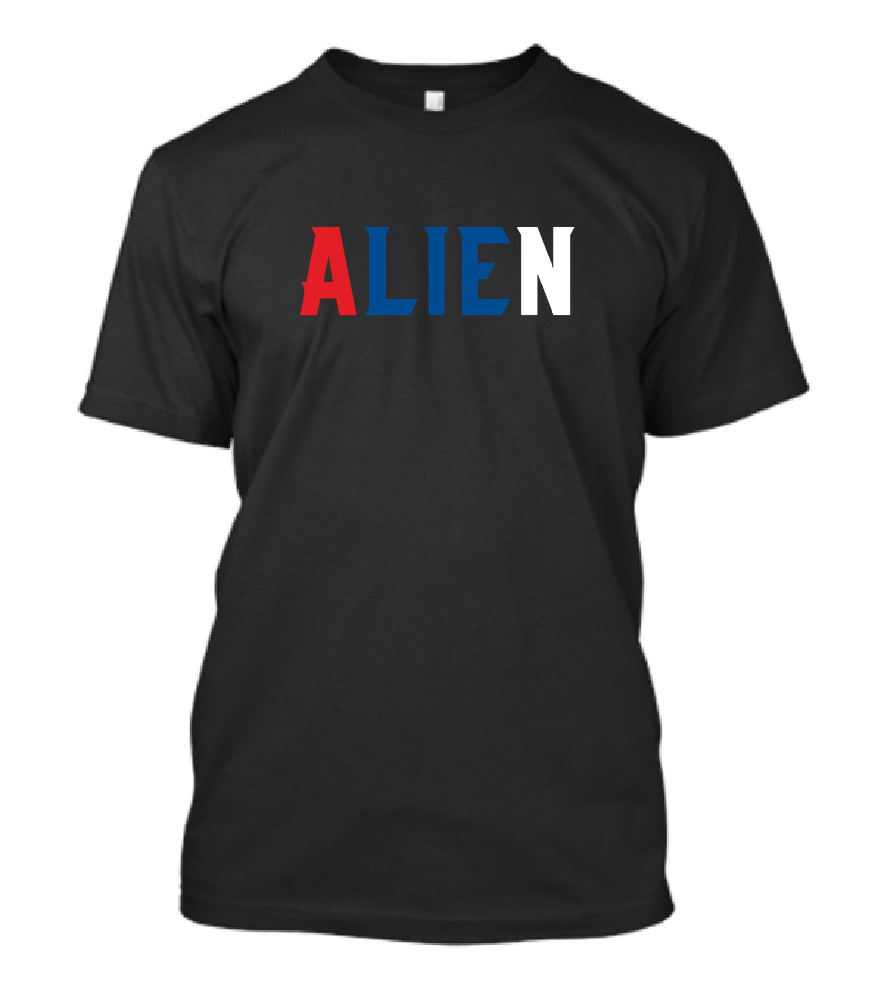 ALIEN Wordplay A Lie Red Blue T-Shirt