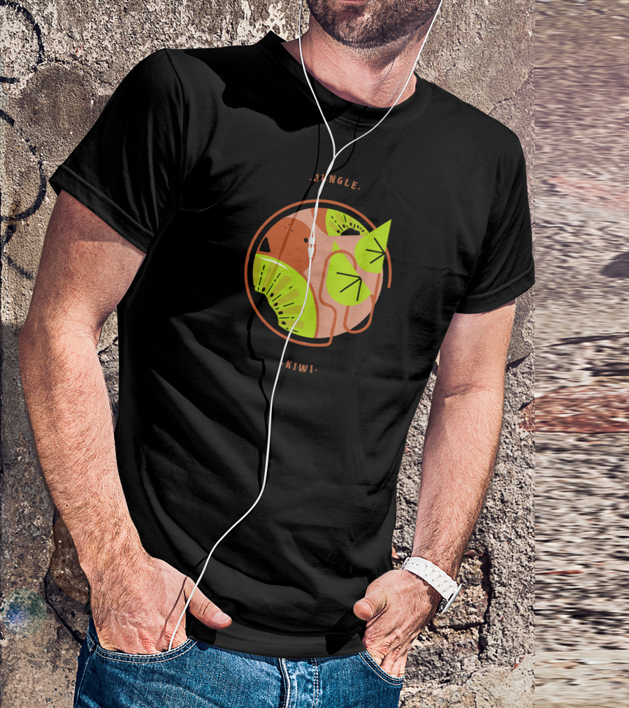 JUNGLE Kiwi Fruit Slice With Abstract Jungle Elements T-Shirt