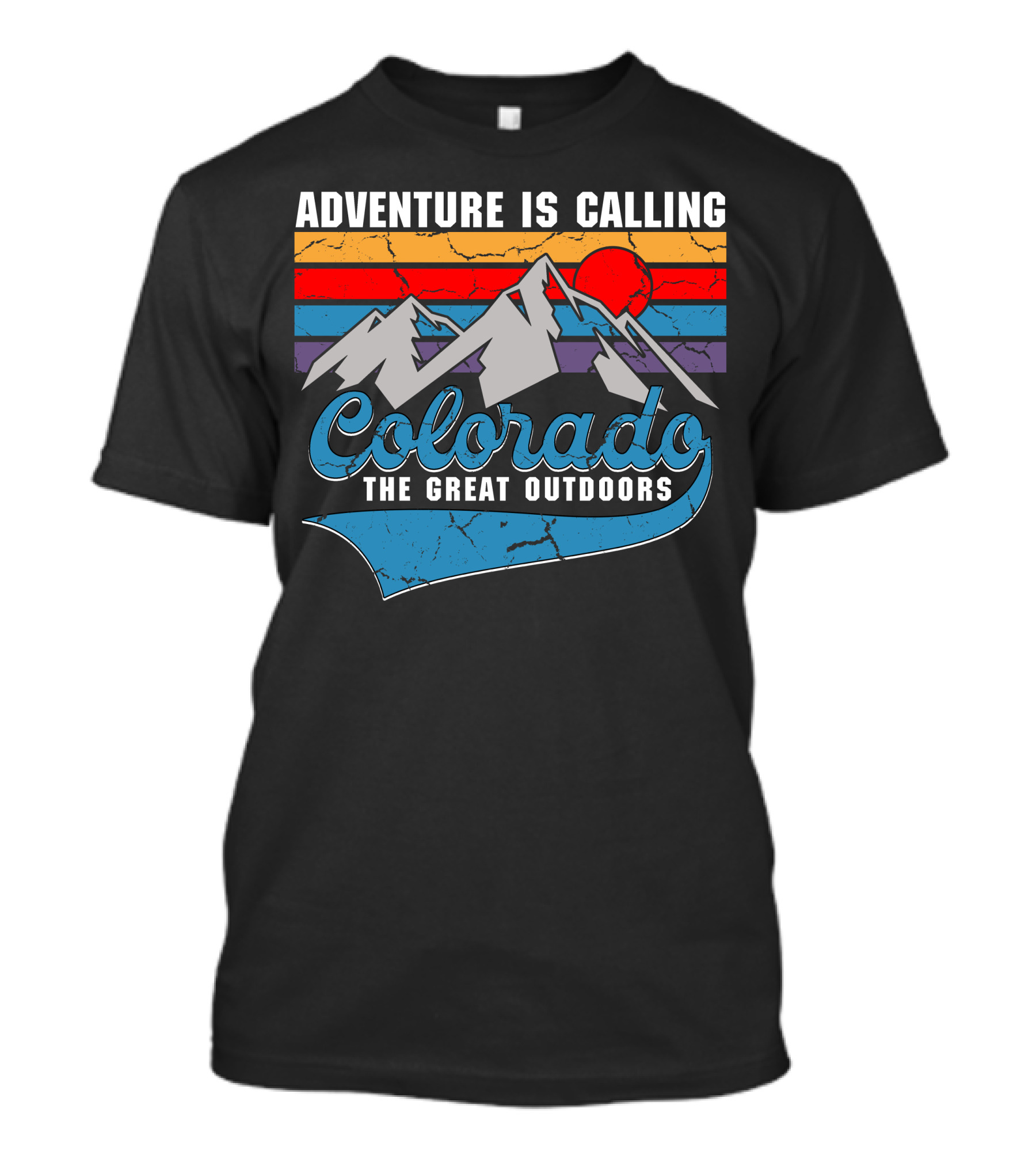 Adventure Is Calling Colorado Mountains Sunset The Great Outdoors T-Shirt
