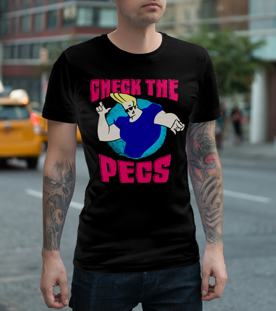 Check The Pecs Johnny Bravo Cartoon Character T-Shirt