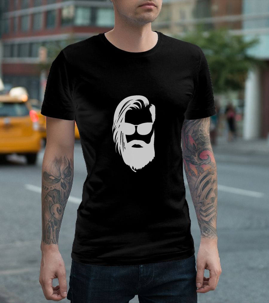 Cool Groovy Rocker Beard Sunglasses T-Shirt