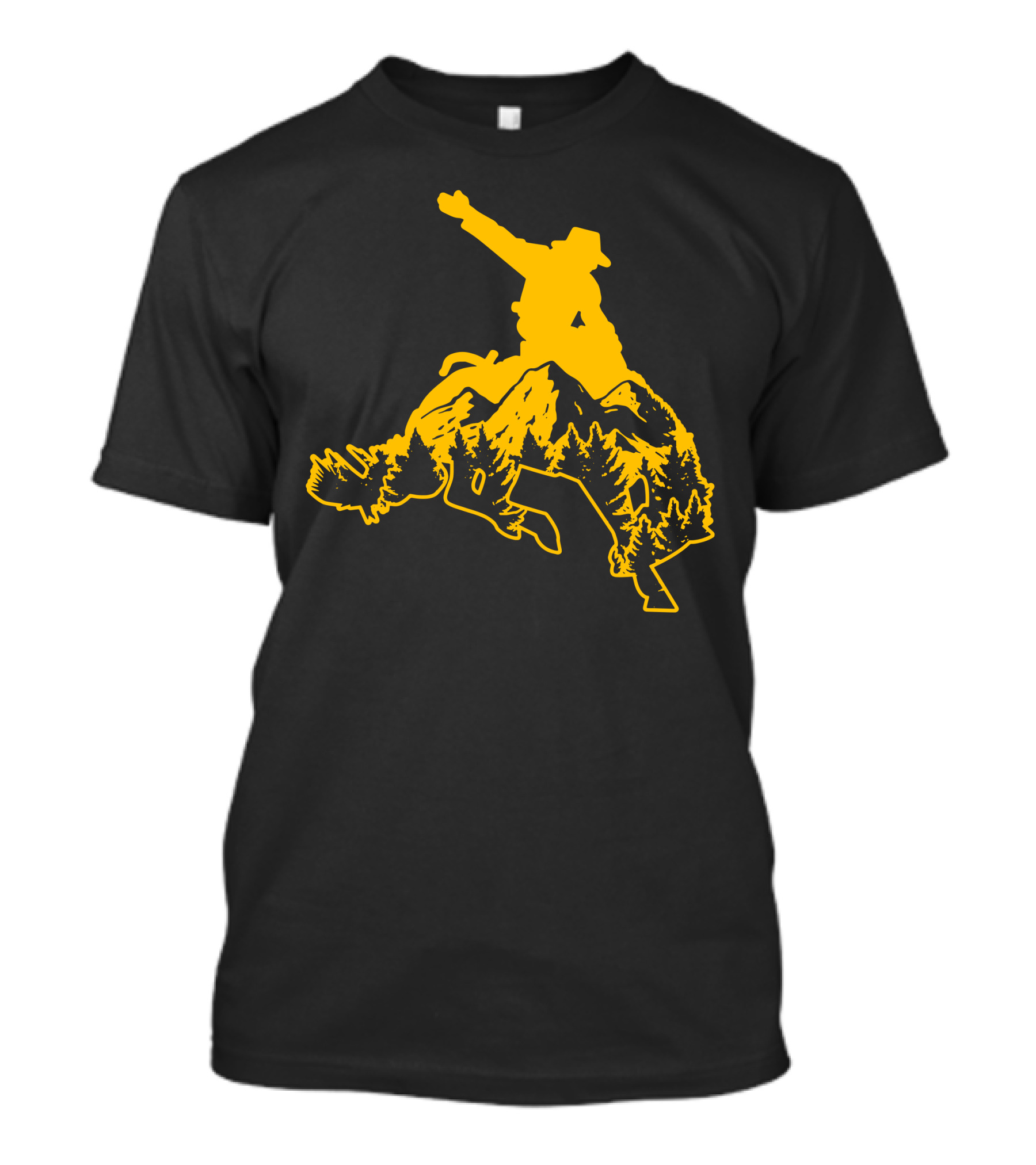 Country Horse Cowboy Riding Mountainous Terrain T-Shirt