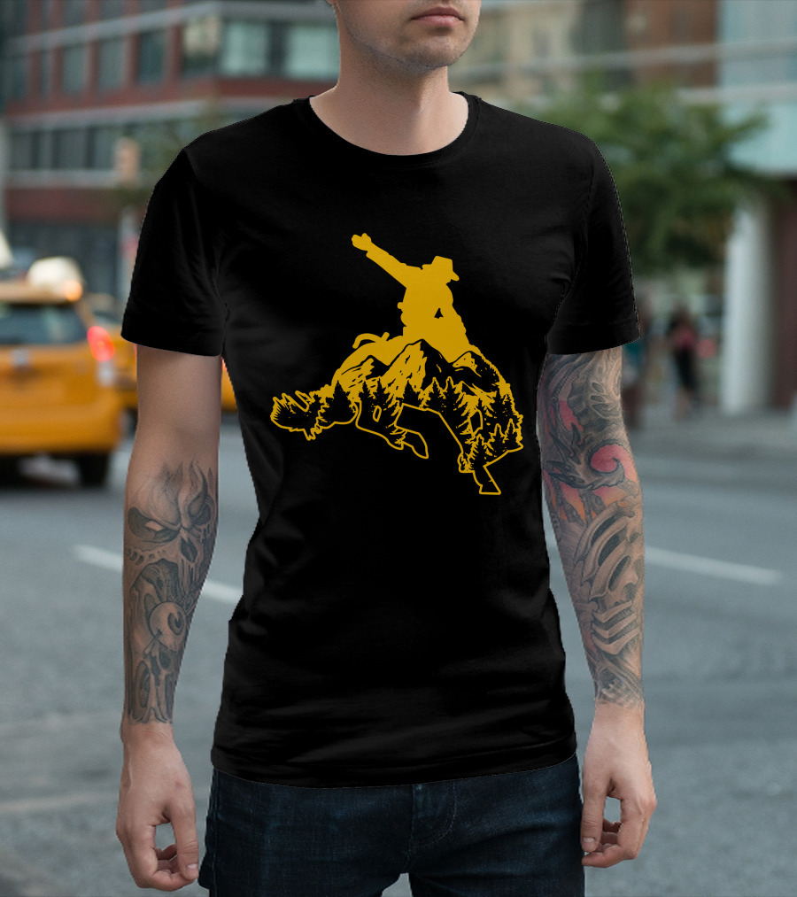 Country Horse Cowboy Riding Mountainous Terrain T-Shirt