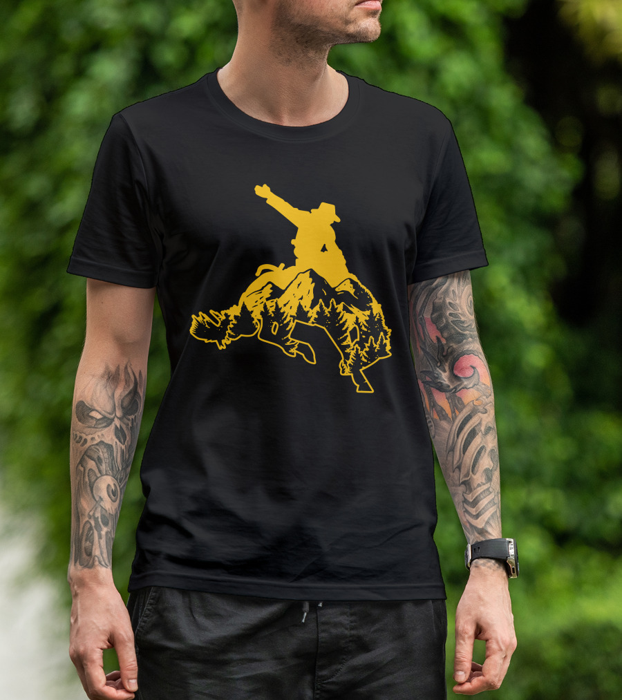 Country Horse Cowboy Riding Mountainous Terrain T-Shirt
