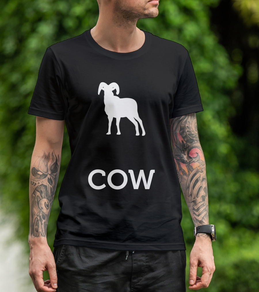 COW Sheep Silhouette Humor T-Shirt