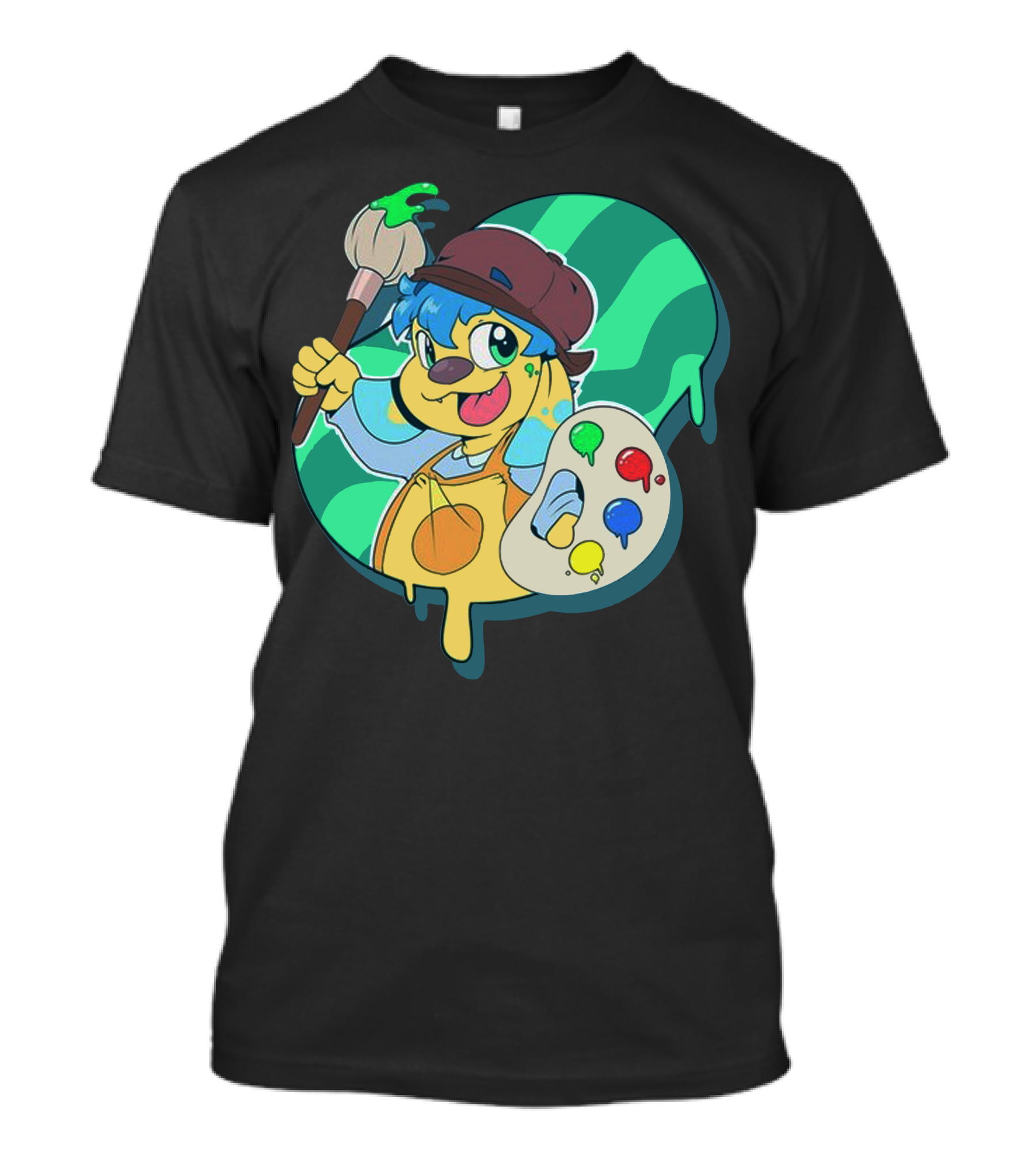 Cute Little Artist Paint Palette Dog Kid Creativity T-Shirt