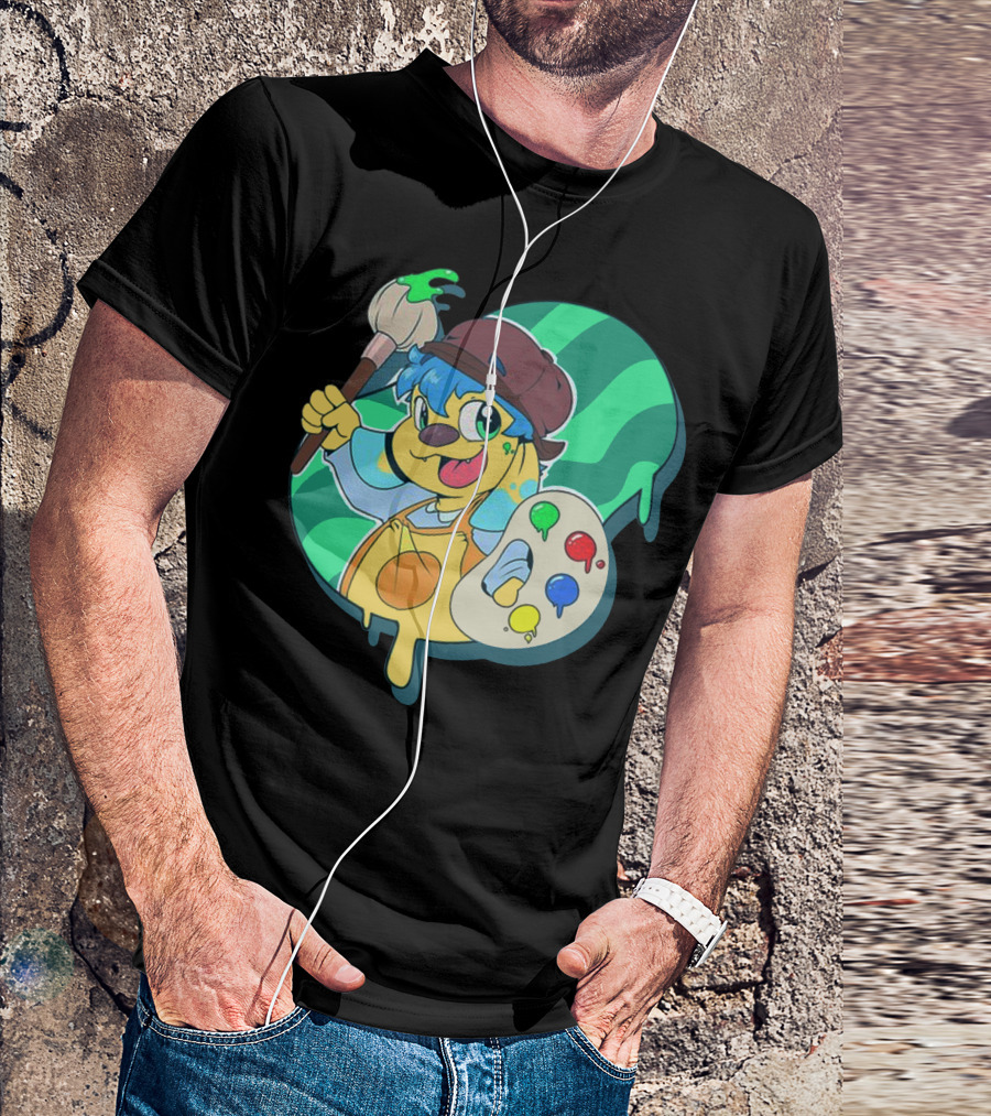 Cute Little Artist Paint Palette Dog Kid Creativity T-Shirt