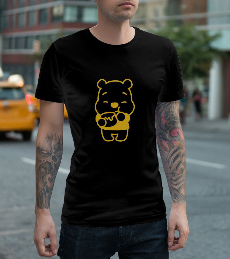 Cute Pooh Bear Eating Honey Iconic T-Shirt