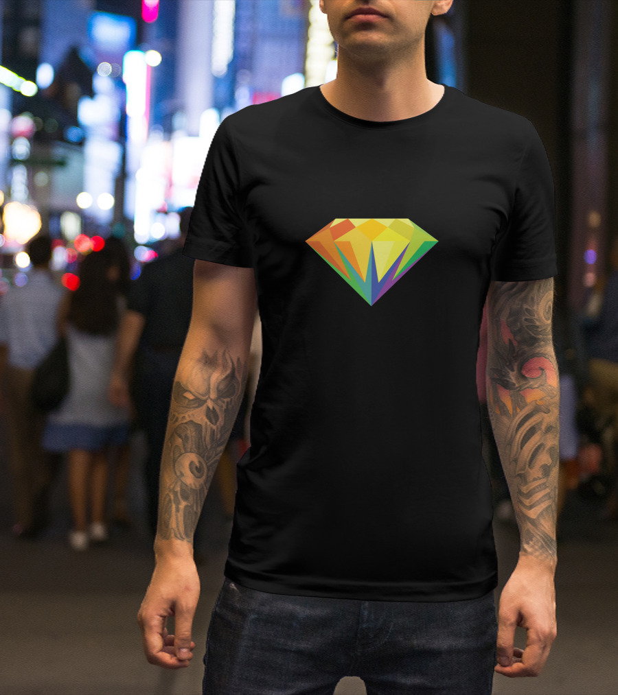 Diamond Color Palette Rainbow Spectrum Geometric Gem T-Shirt