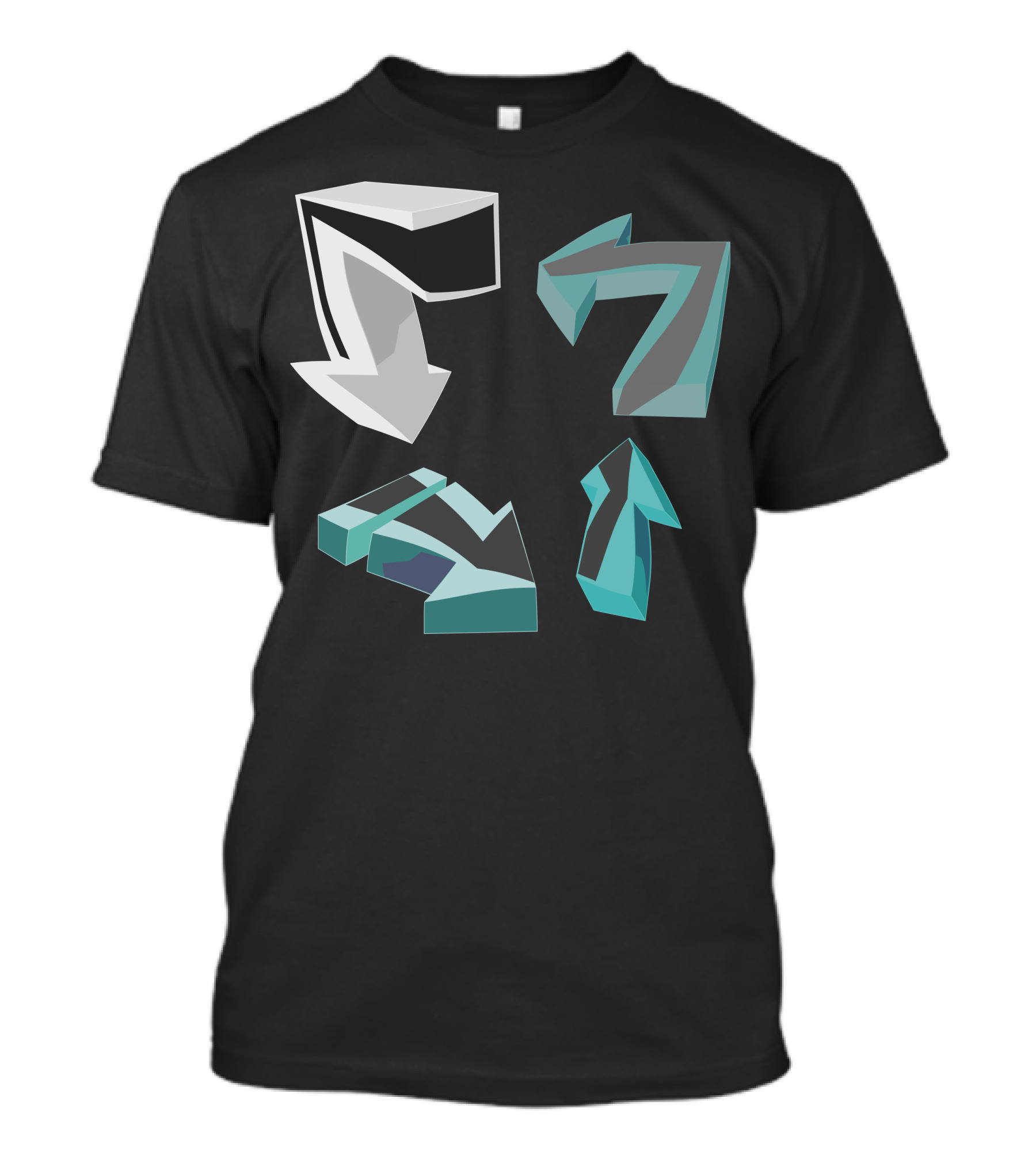 Direction Arrows Geometric Style 3D T-Shirt
