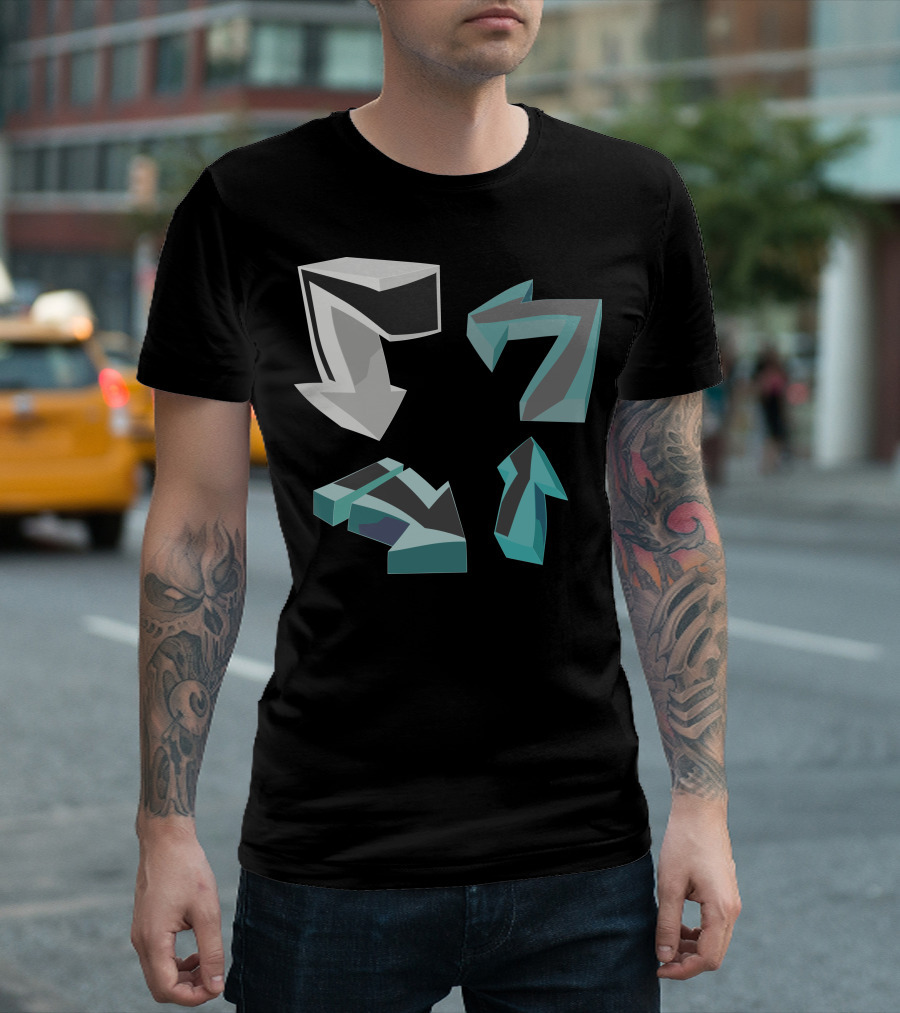 Direction Arrows Geometric Style 3D T-Shirt