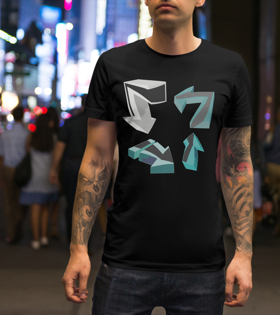 Direction Arrows Geometric Style 3D T-Shirt