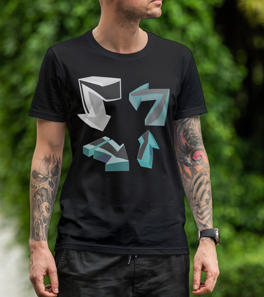 Direction Arrows Geometric Style 3D T-Shirt