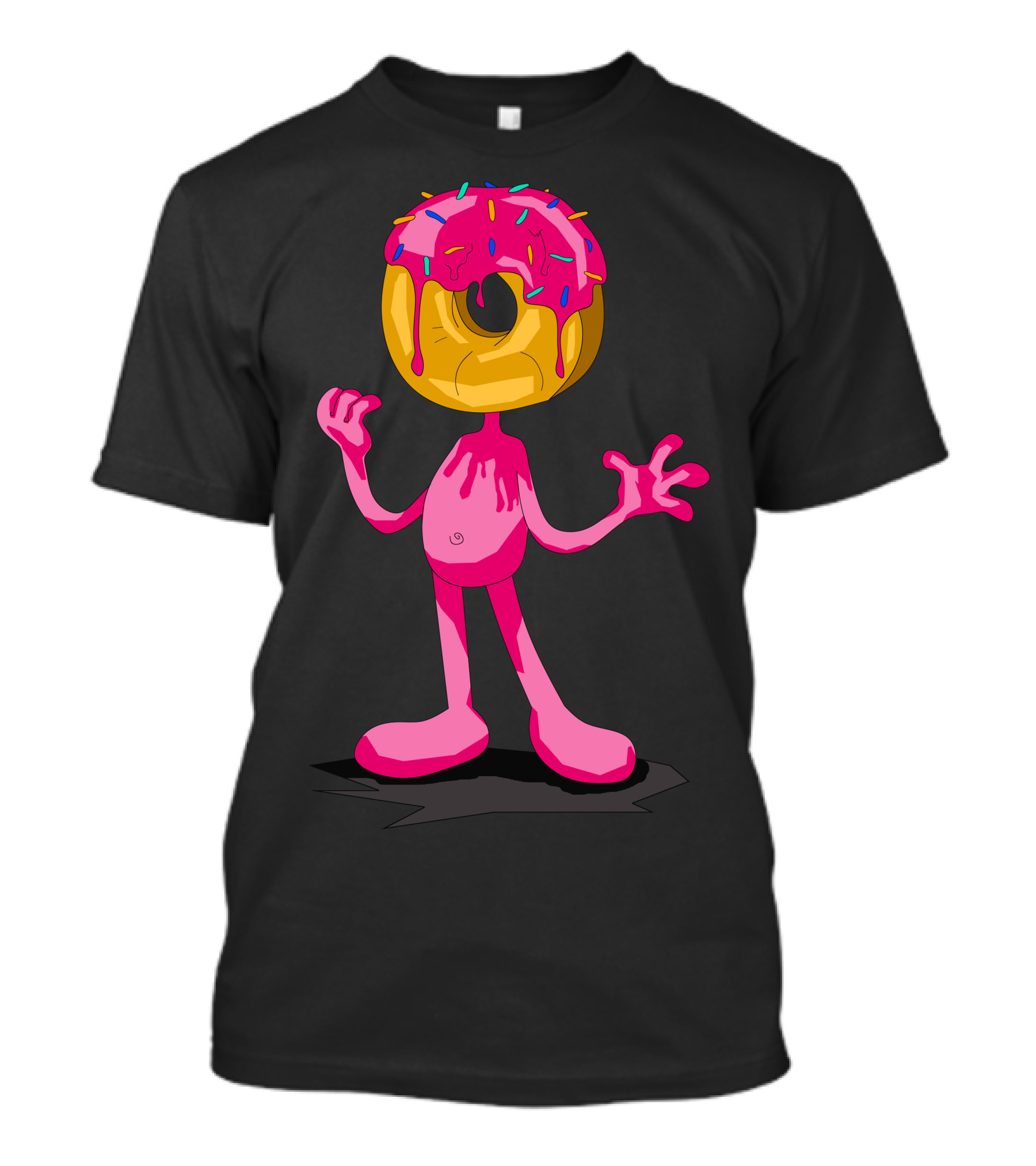 Donut Man Dripping Icing Head T-Shirt