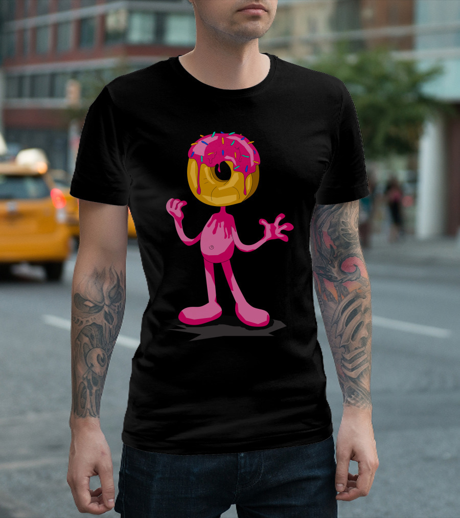 Donut Man Dripping Icing Head T-Shirt
