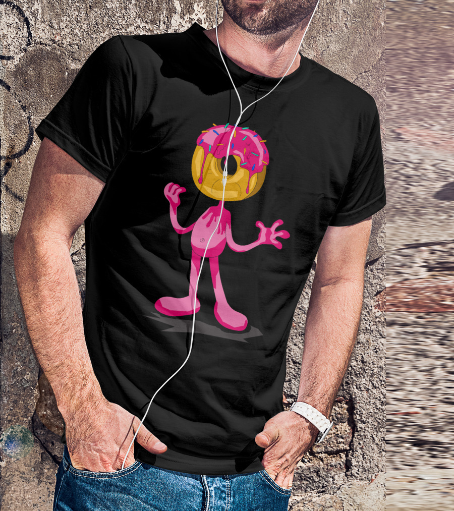 Donut Man Dripping Icing Head T-Shirt