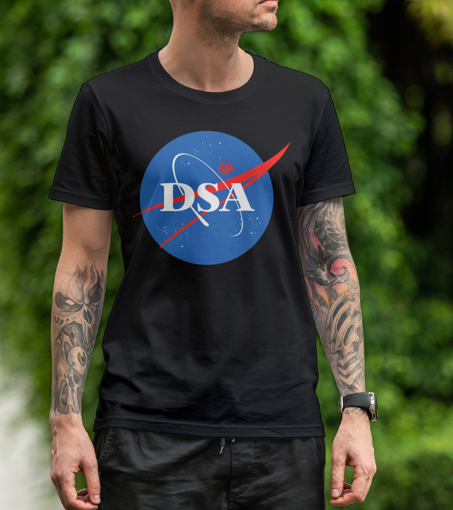 DSA Space Force Logo With Red Swirl T-Shirt
