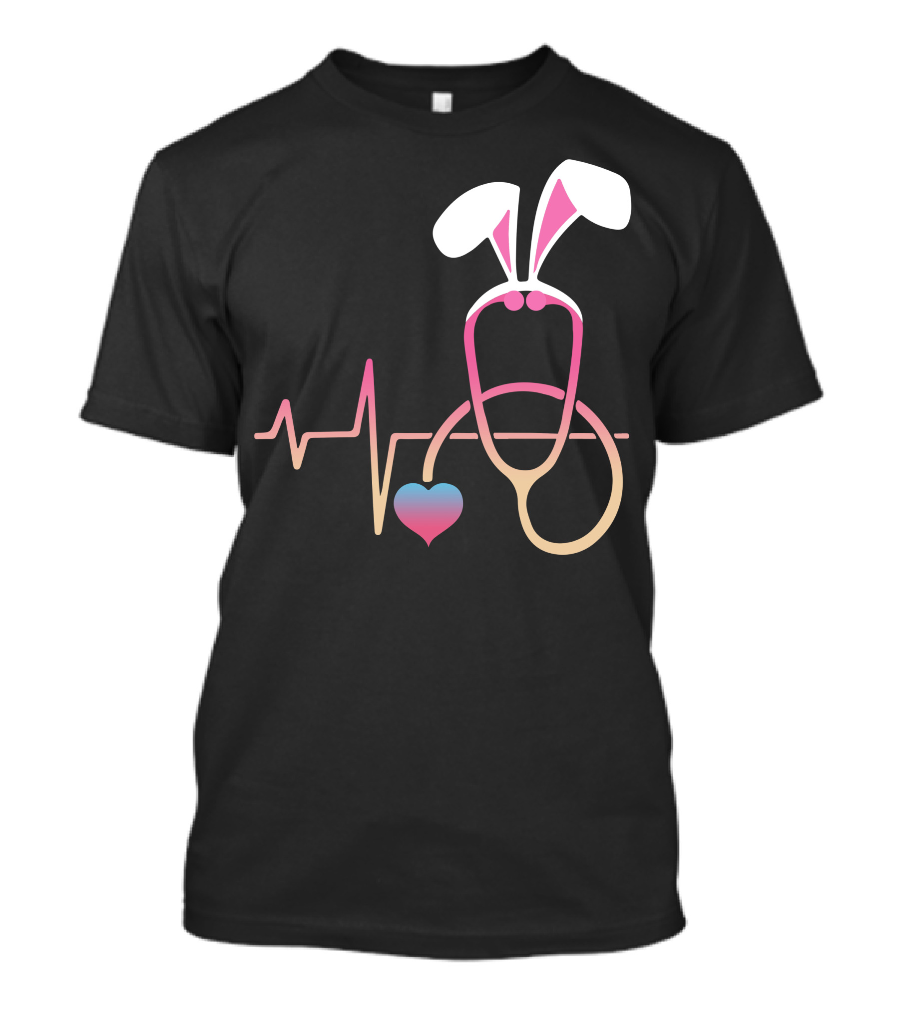 Easter Nurse Bunny Ears Stethoscope Heartbeat T-Shirt