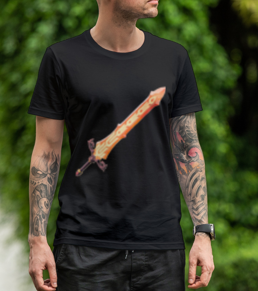 Flame Blade Fiery Sword Fantasy T-Shirt