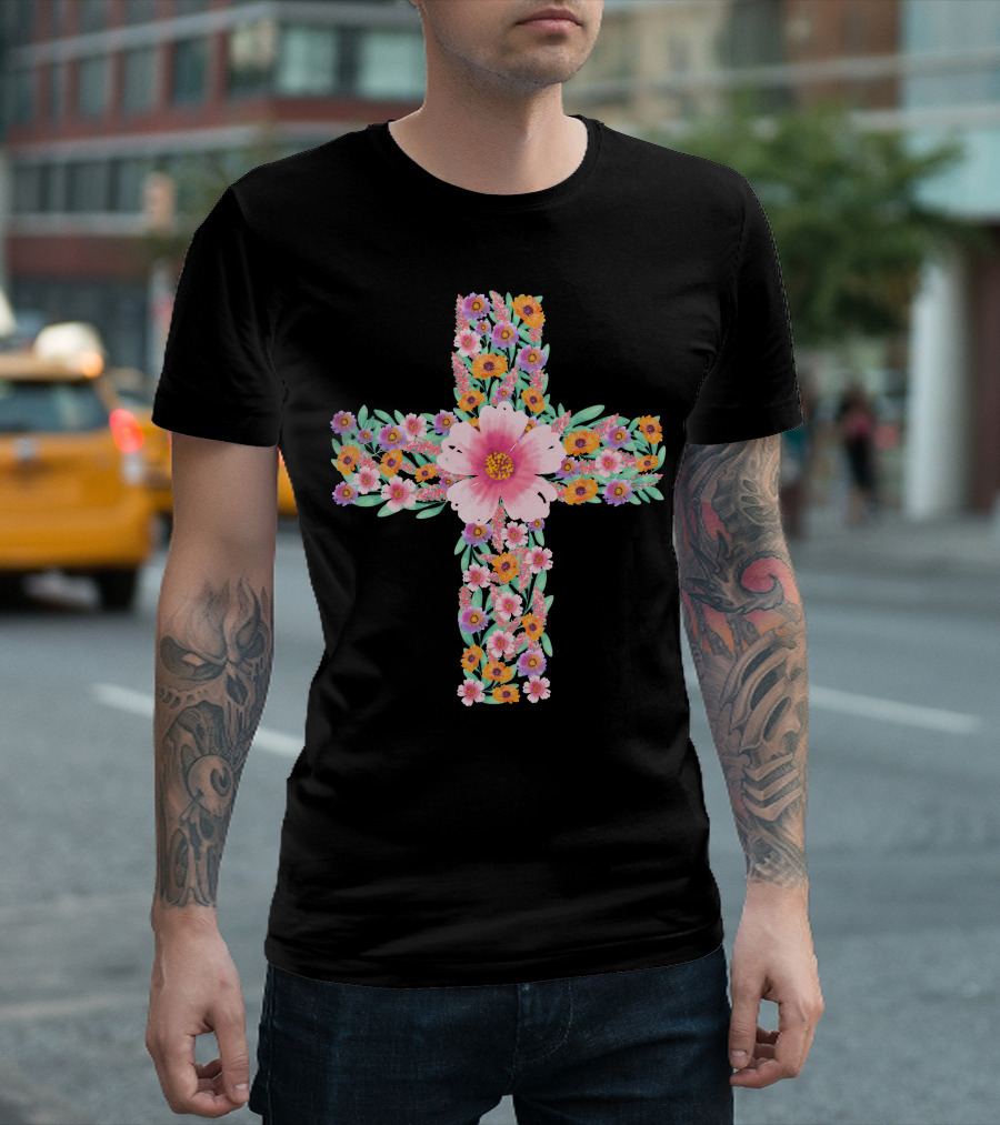 Floral Cross Flower T-Shirt