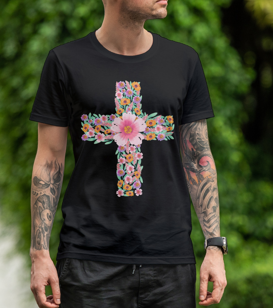 Floral Cross Flower T-Shirt