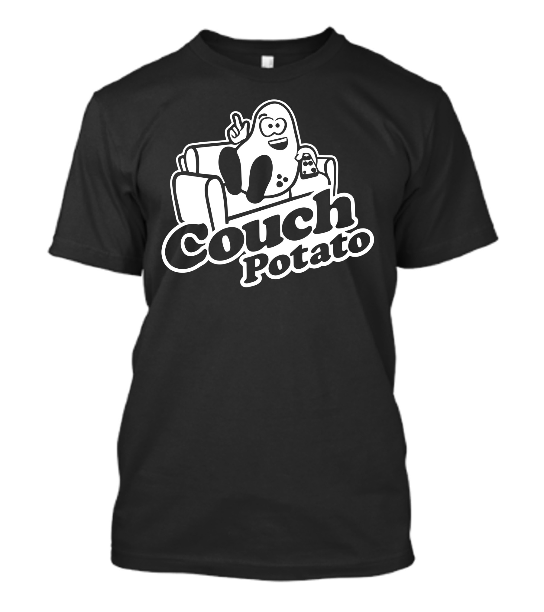 Funny Couch Potato Gamer Sitting On Sofa With Snacks T-Shirt