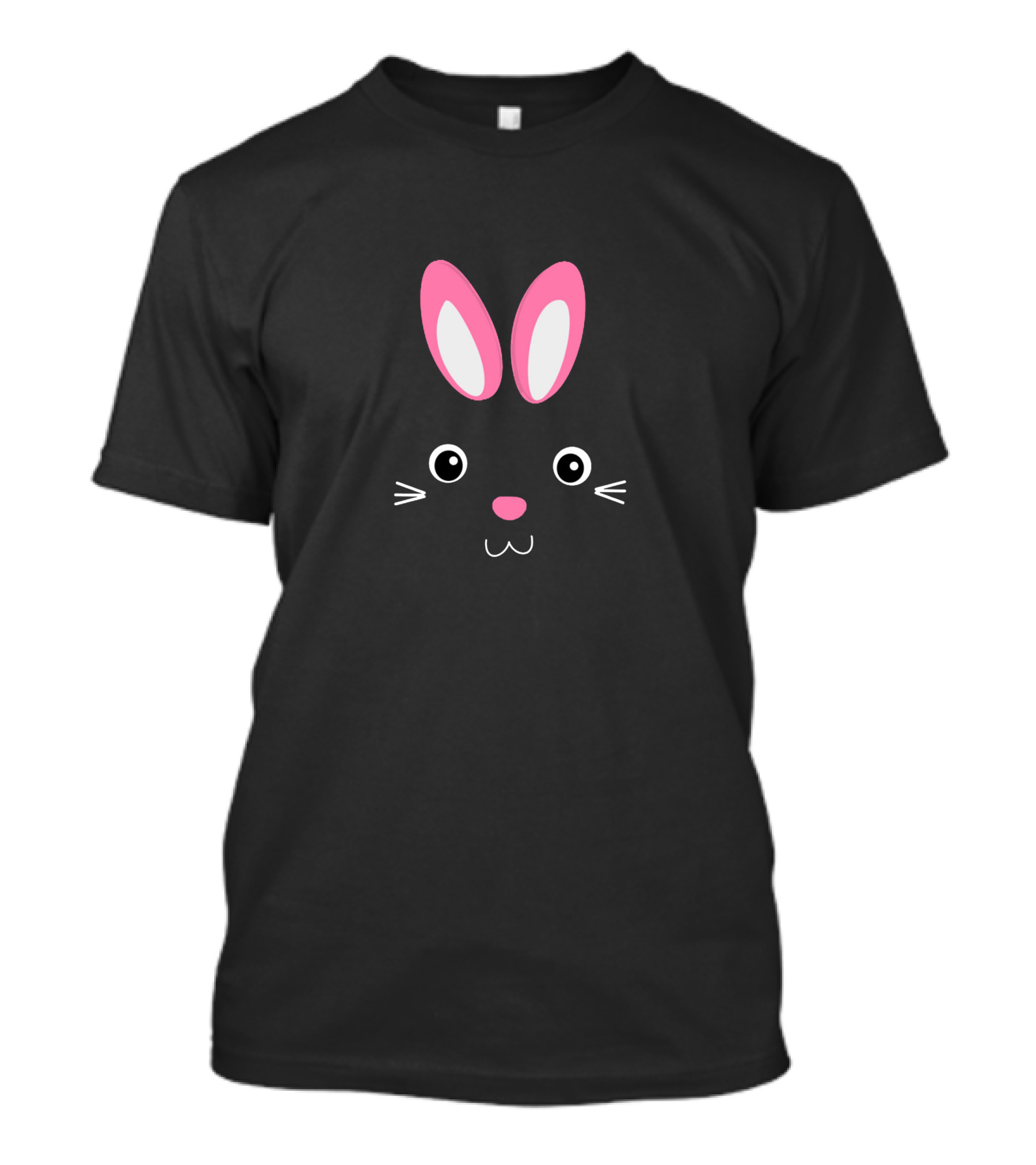 Funny Easter Bunny Face With Pink Ears And Whiskers T-Shirt