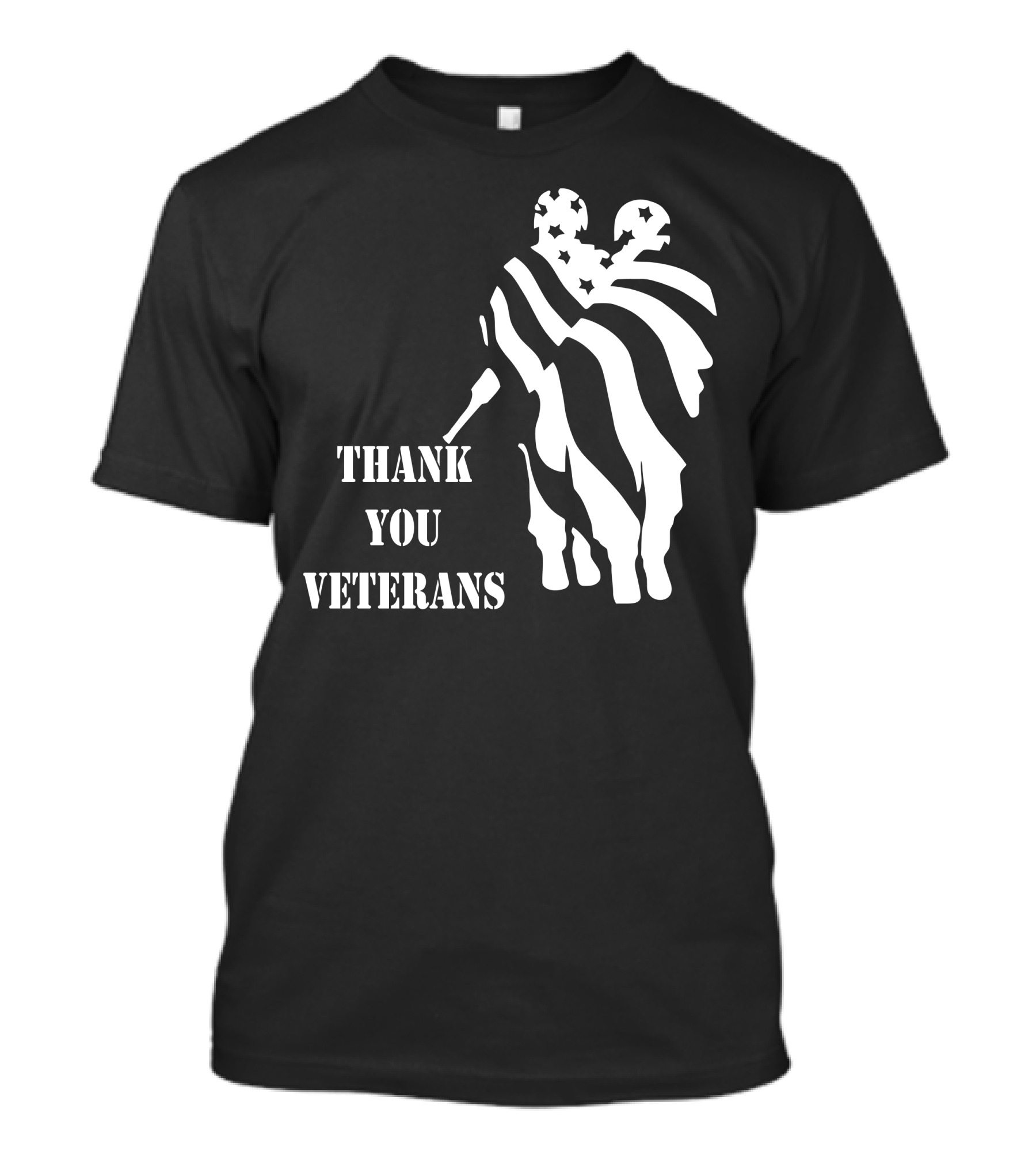 Thank You Veterans American Flag Soldier T-Shirt