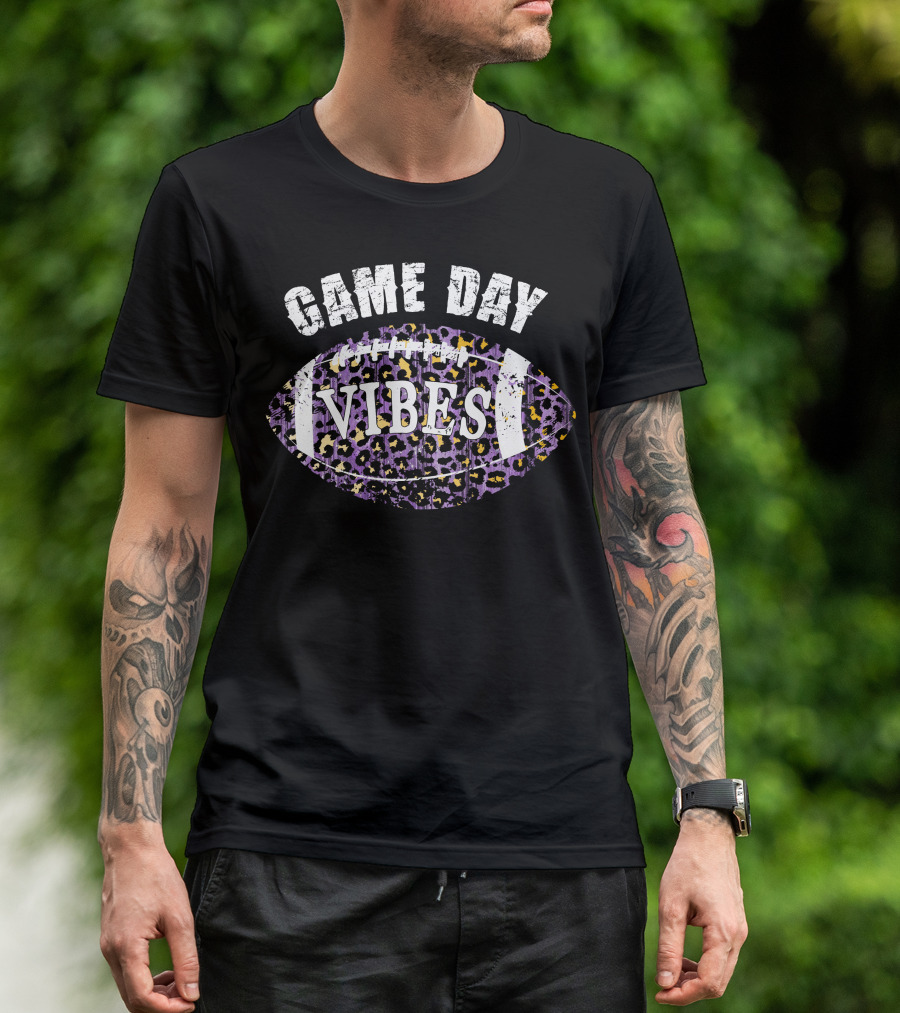 Game Day Vibes Leopard Football T-Shirt