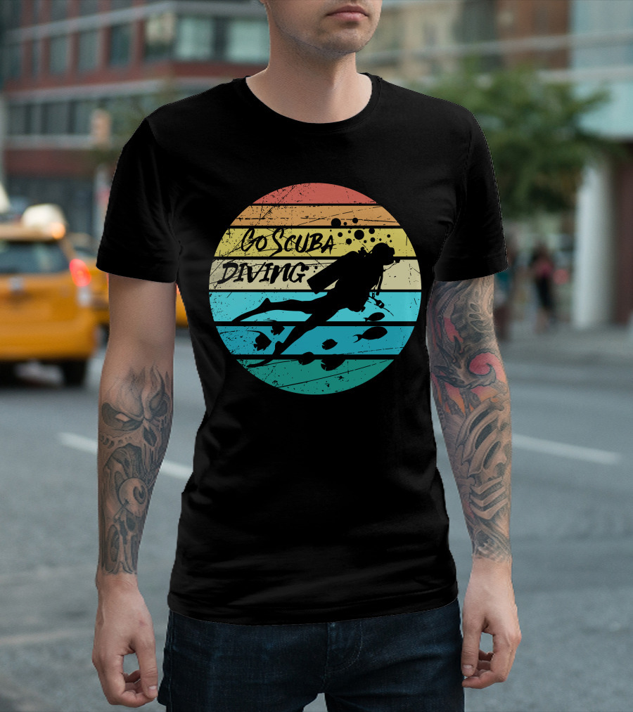 Go Scuba Diving Vintage Sunset Ocean Dive T-Shirt