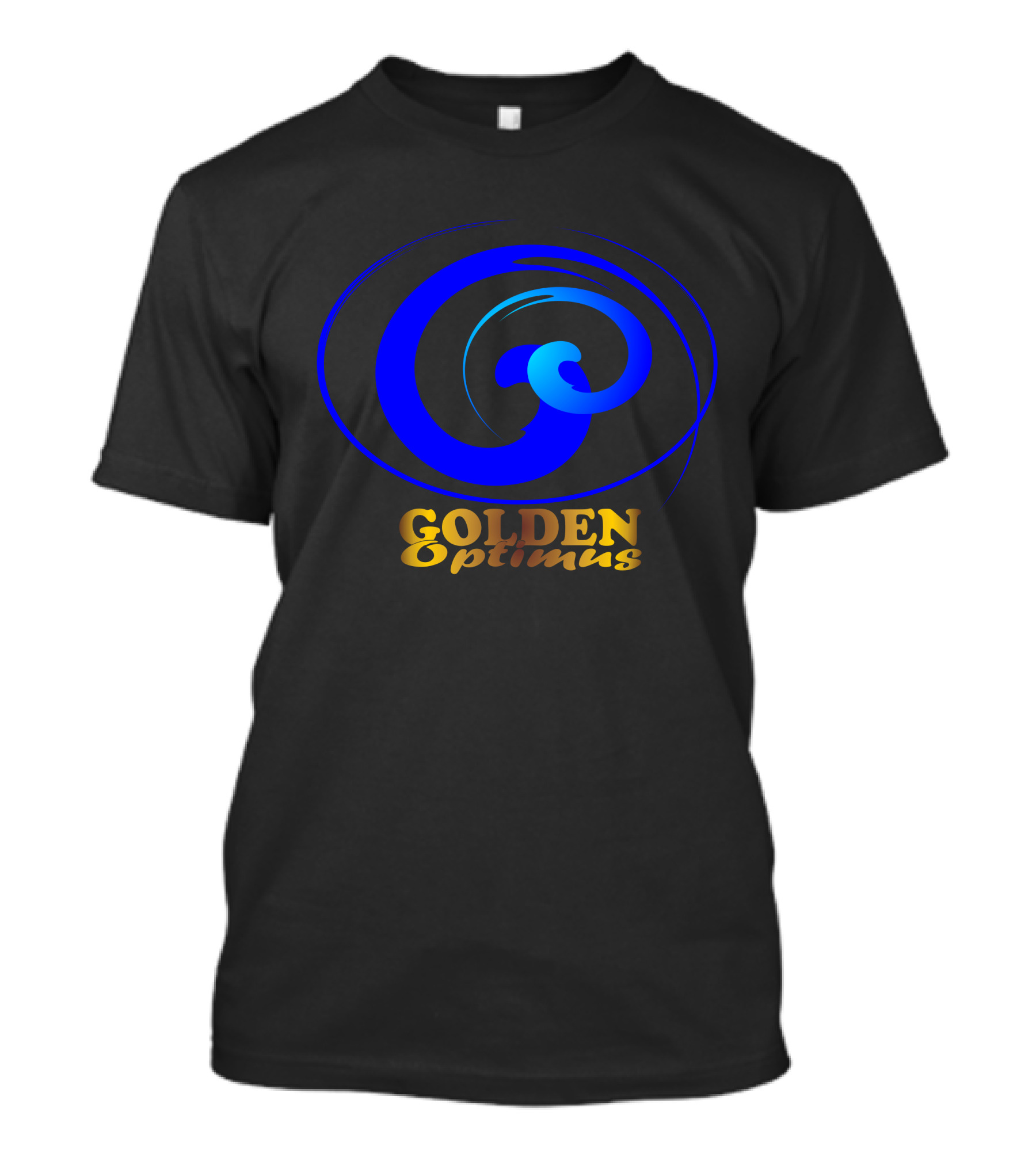 Golden Optimus Blue Swirl Emblem T-Shirt