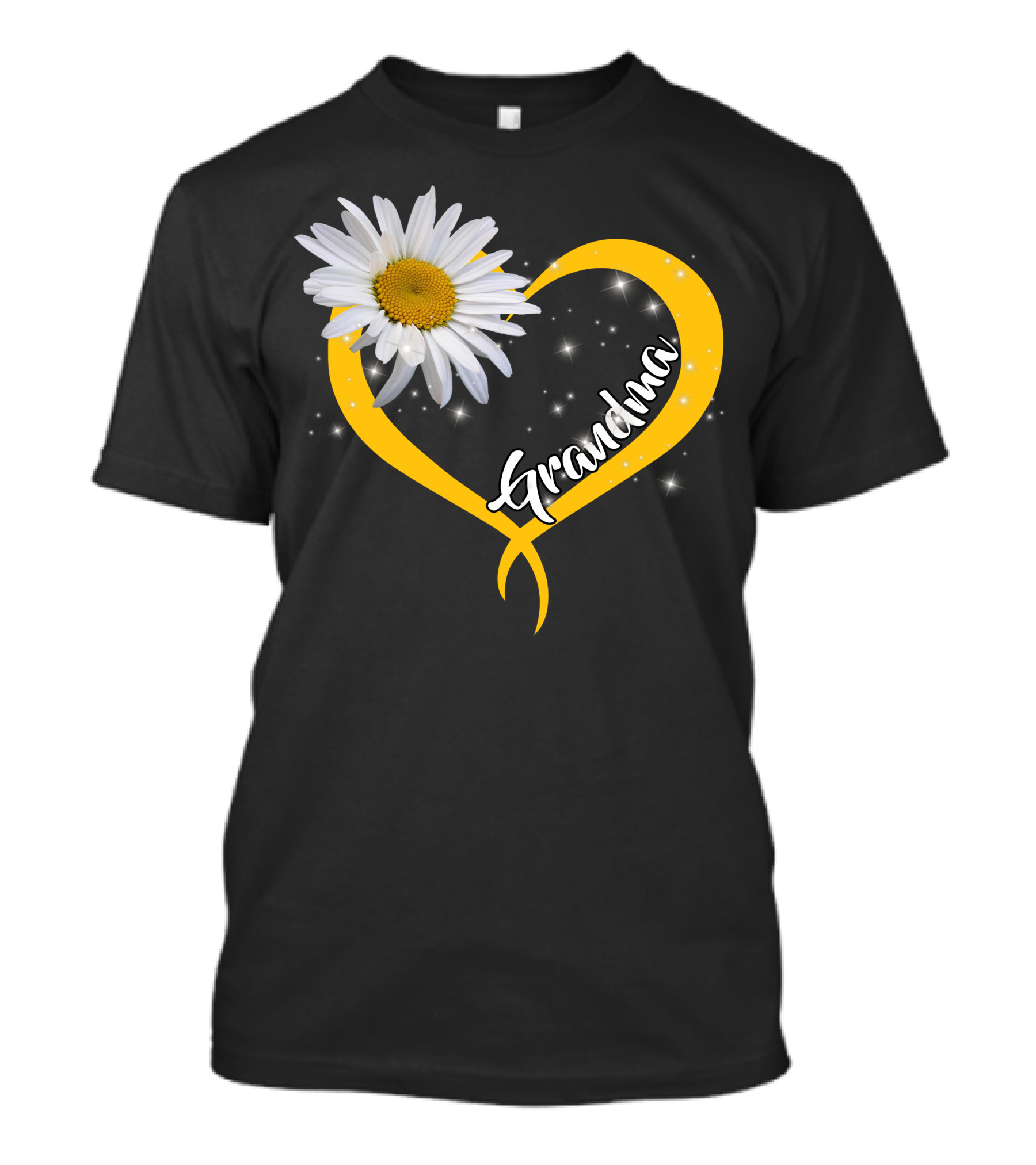 Grandma Daisy Heart Sparkle Flower T-Shirt