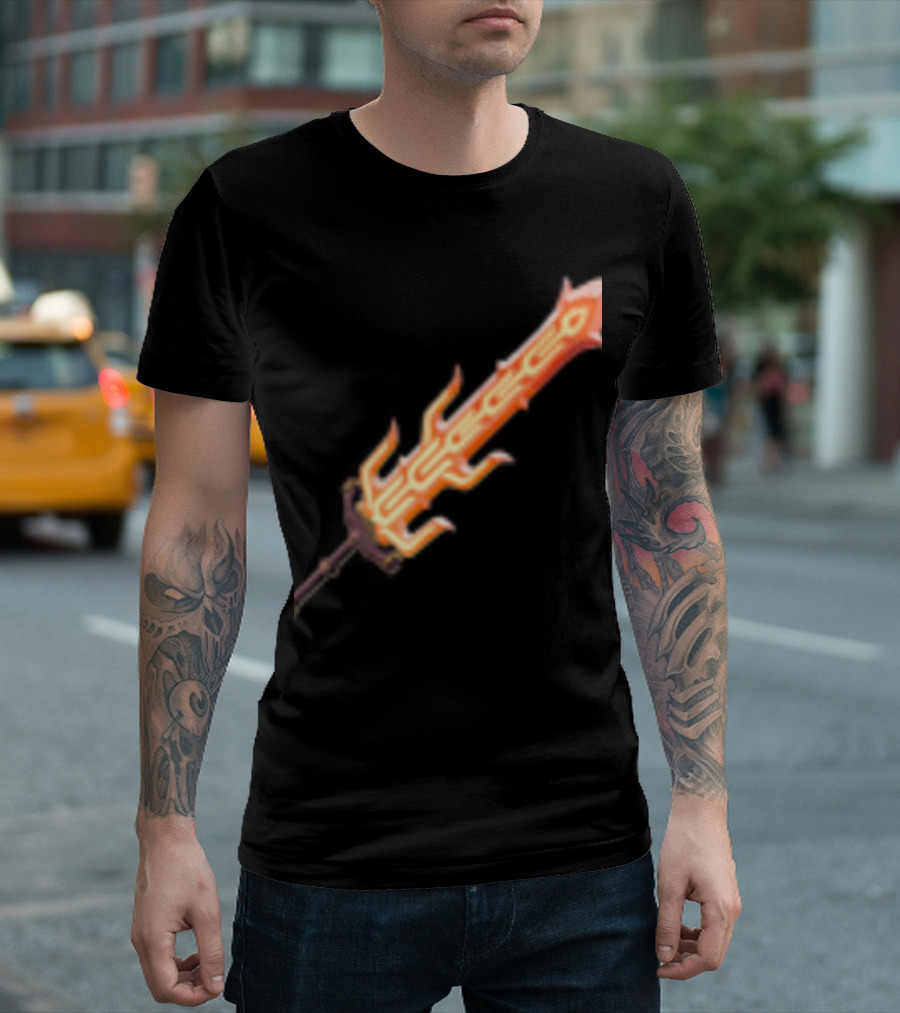 Great Flameblade Iconic Fiery Sword Visual From Legend Of Zelda Series T-Shirt