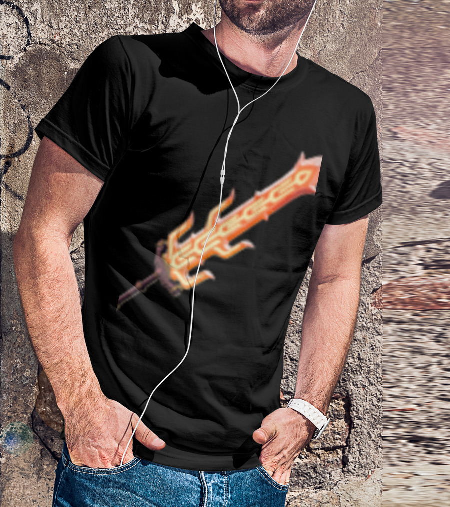 Great Flameblade Iconic Fiery Sword Visual From Legend Of Zelda Series T-Shirt