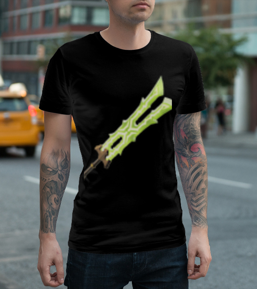 Great Thunderblade Glowing Sword Design Legend Gaming Weapon T-Shirt
