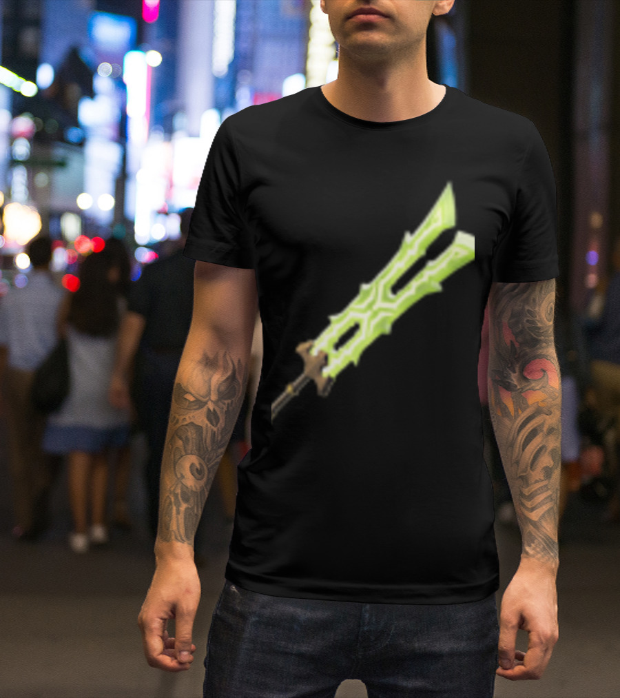 Great Thunderblade Glowing Sword Design Legend Gaming Weapon T-Shirt