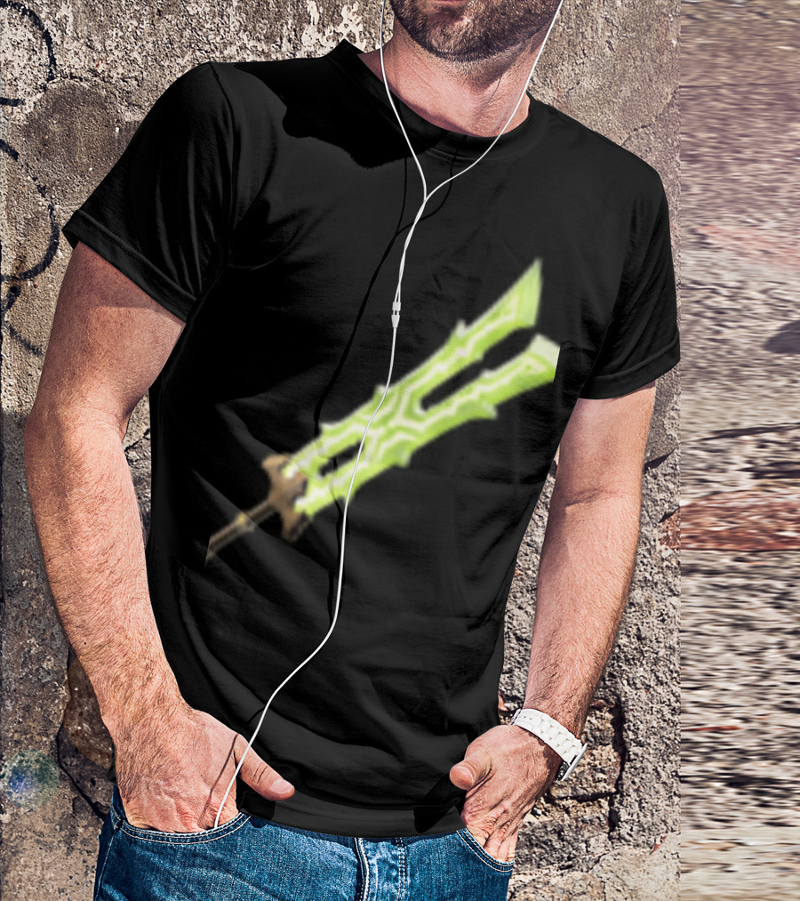 Great Thunderblade Glowing Sword Design Legend Gaming Weapon T-Shirt