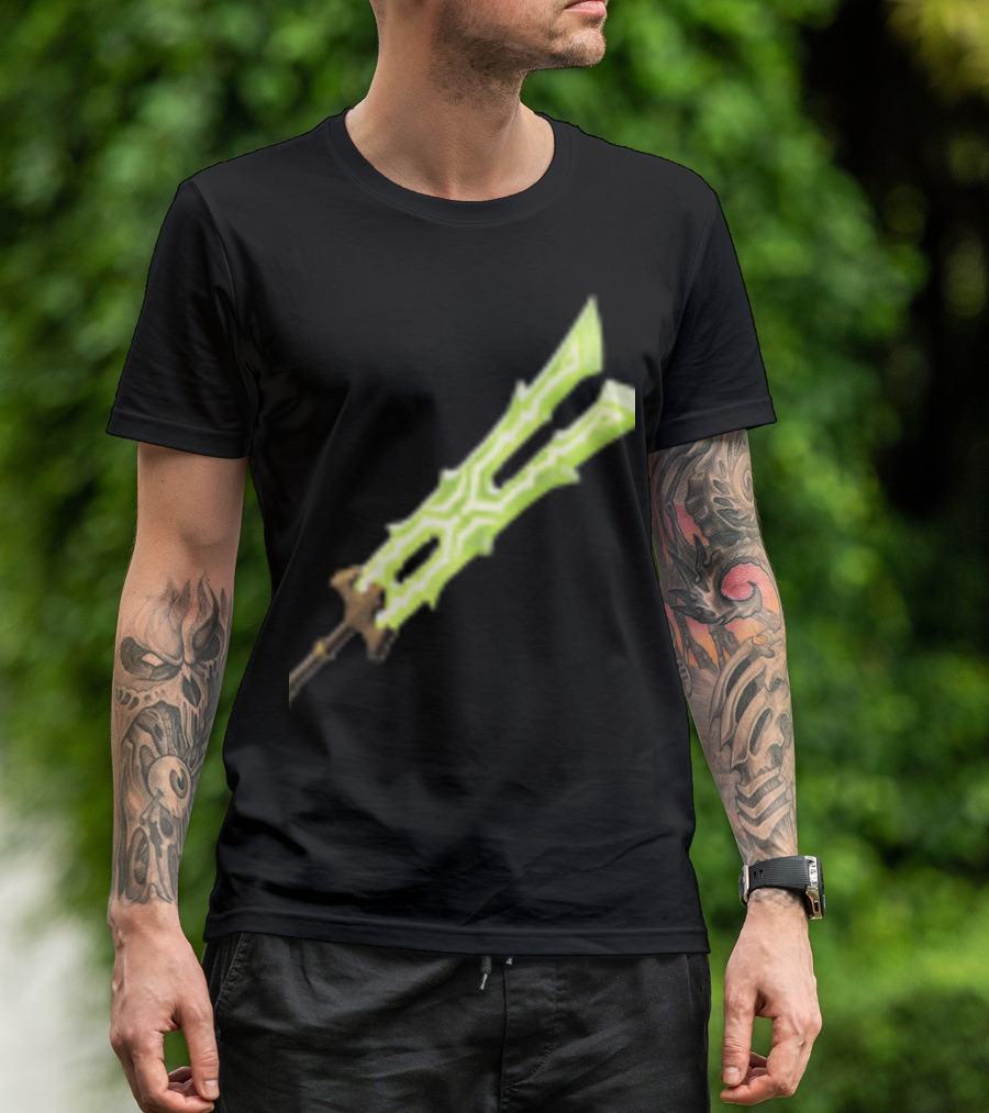 Great Thunderblade Glowing Sword Design Legend Gaming Weapon T-Shirt