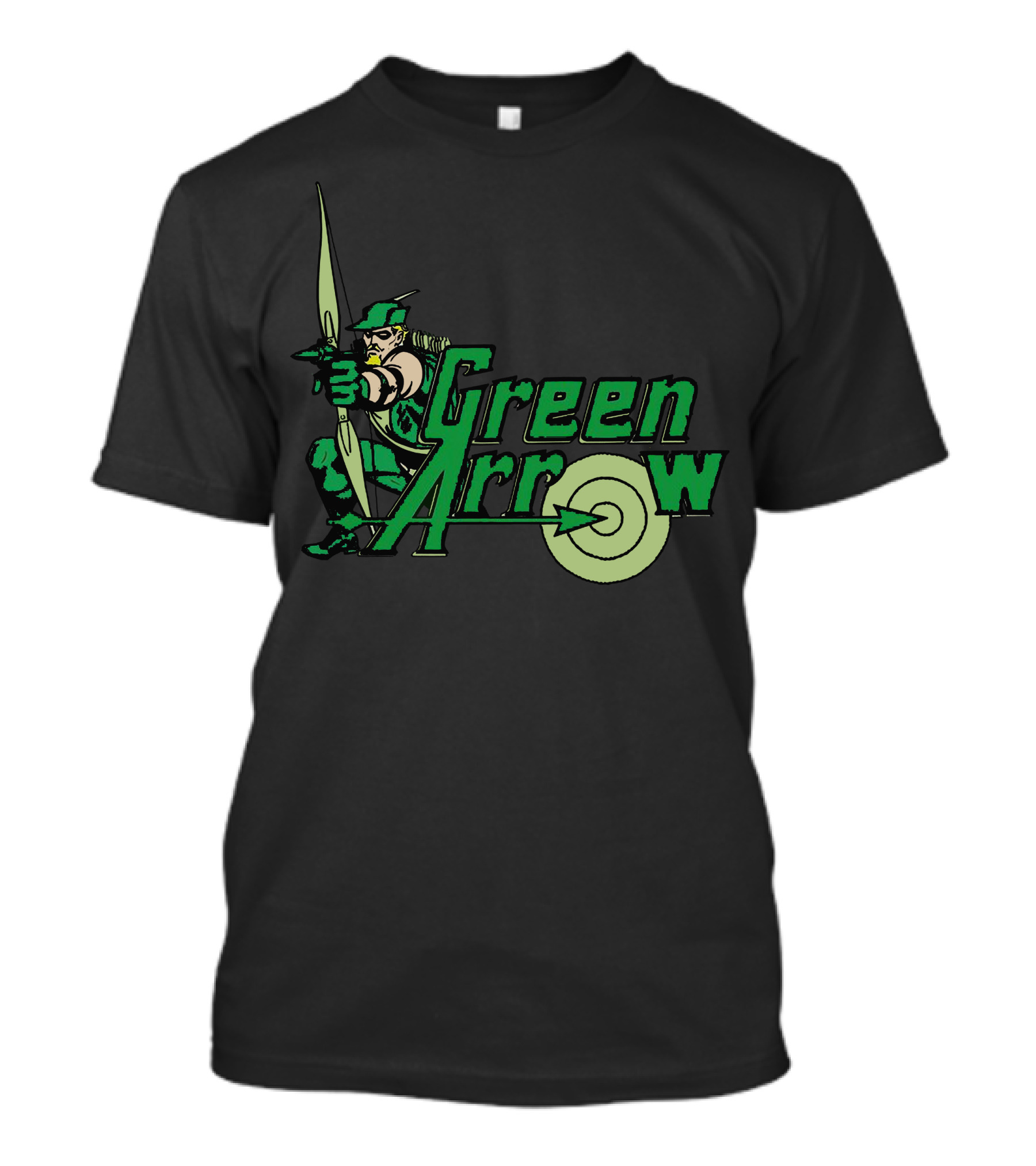 Green Arrow Character Logo With Bow And Target T-Shirt
