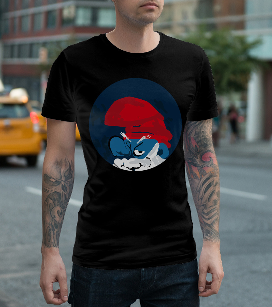 Hernan Cacciatore Blue Papa Smurf Red Hat T-Shirt