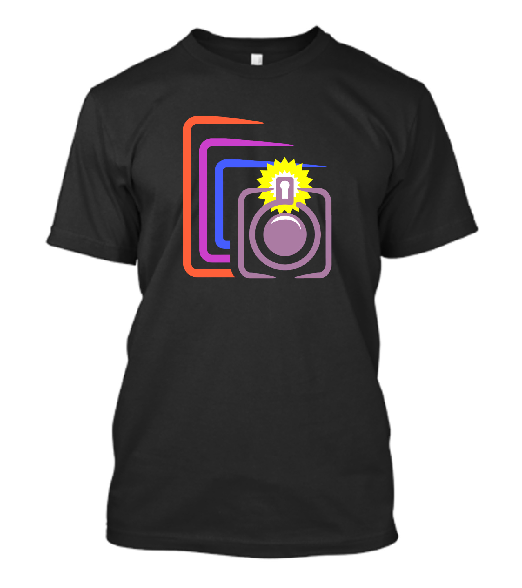 Retro Camera Lens Icon With Vibrant Gradient Frames T-Shirt