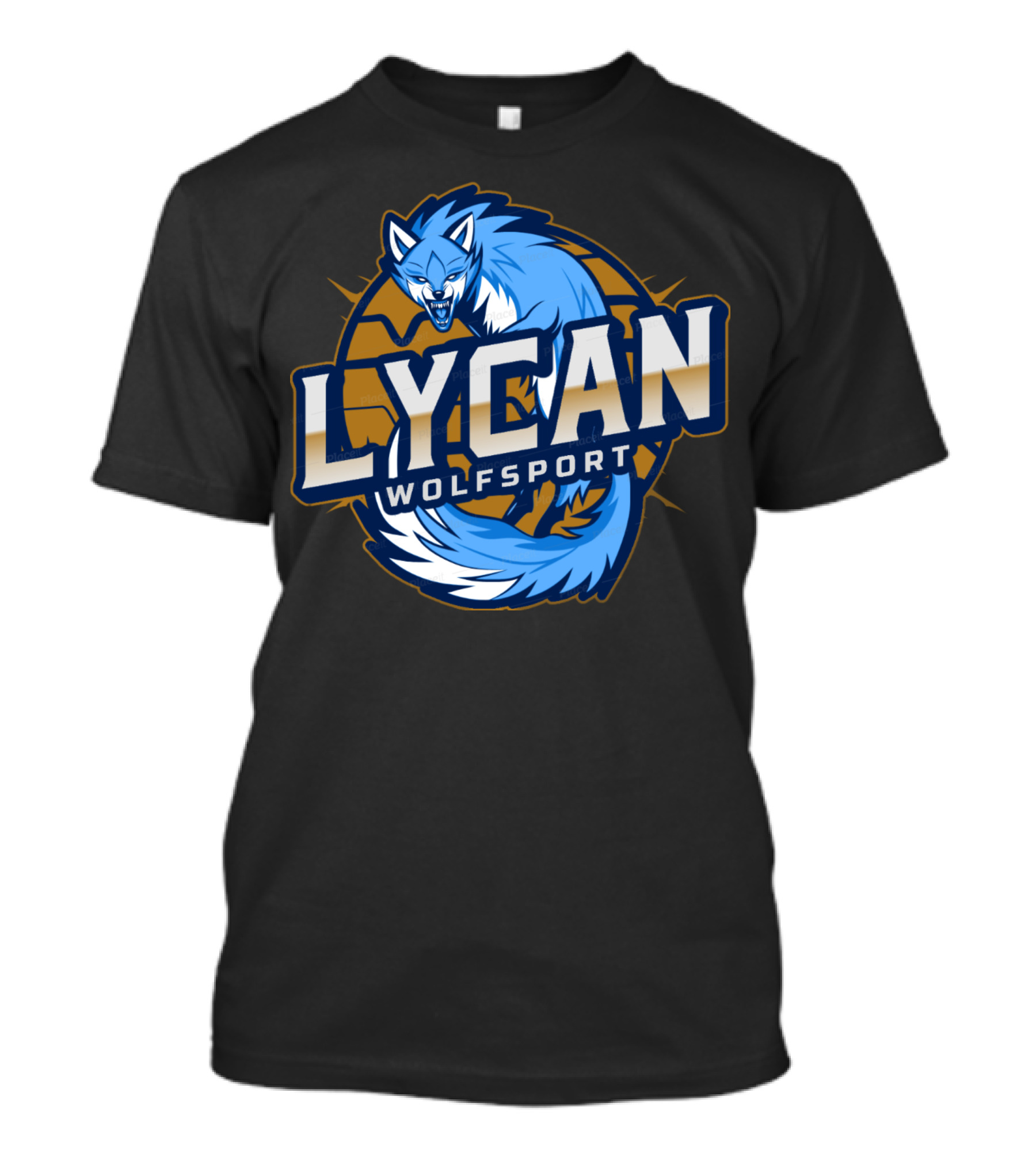 Lycan Wolfsport Blue Wolf Emblem T-Shirt