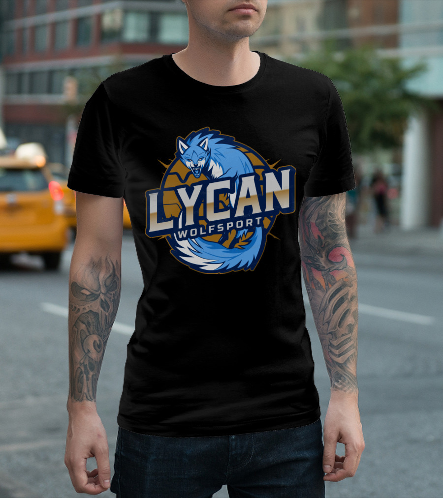 Lycan Wolfsport Blue Wolf Emblem T-Shirt