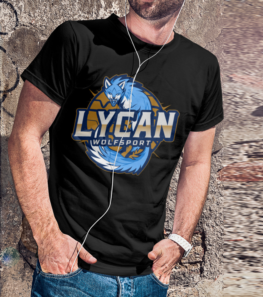 Lycan Wolfsport Blue Wolf Emblem T-Shirt