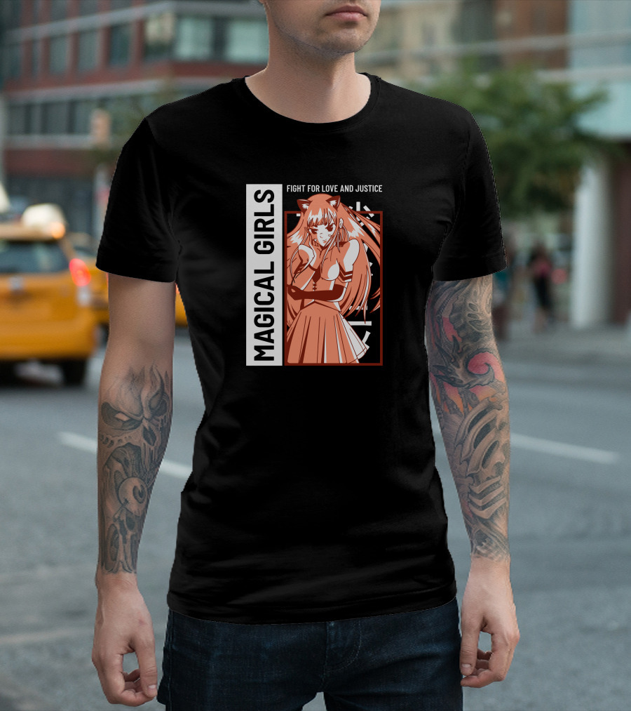 Magical Girls Fight for Love and Justice Anime Aesthetic T-Shirt