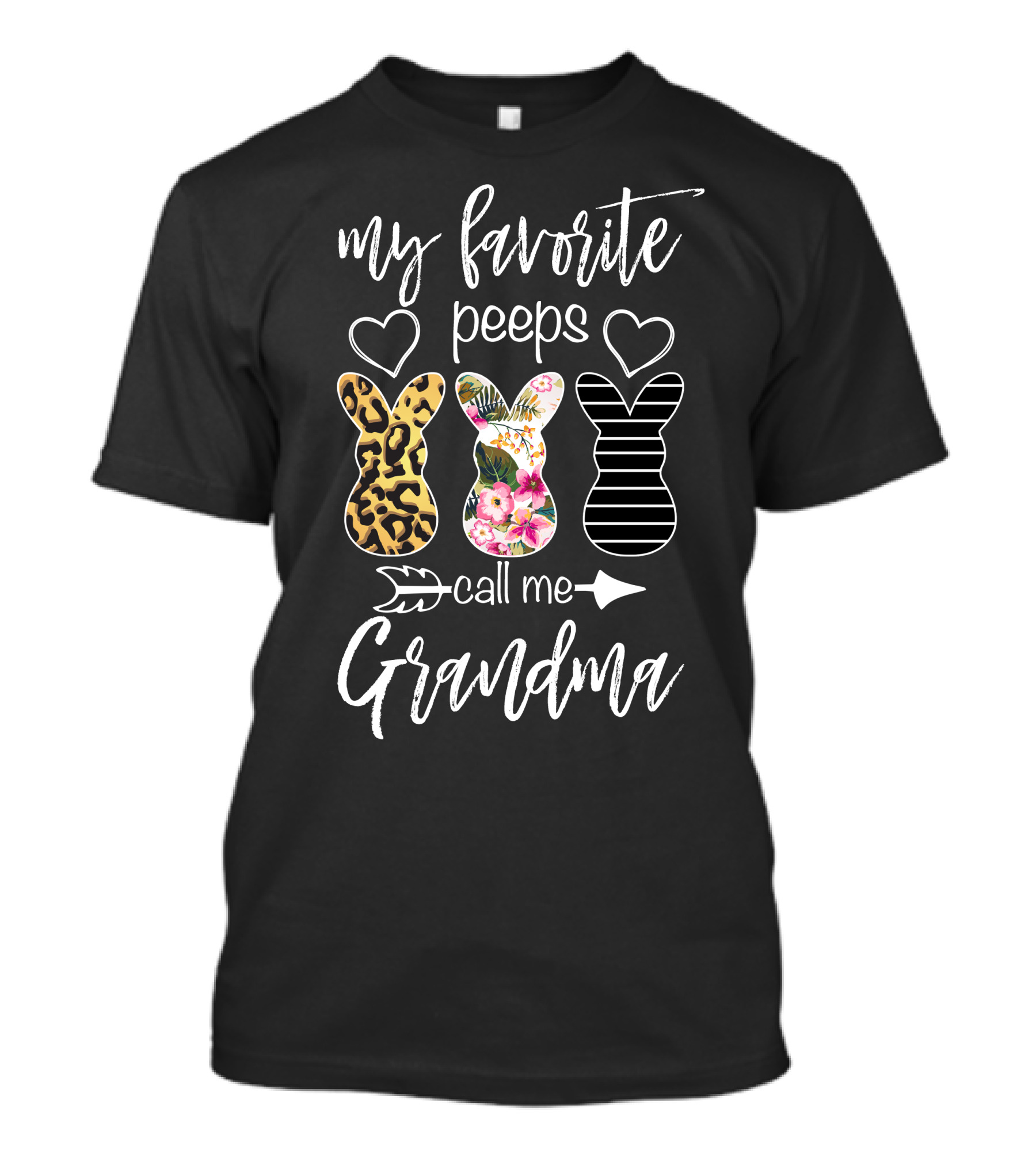 My Favorite Peeps Call Me Grandma Hearts And Bunny T-Shirt
