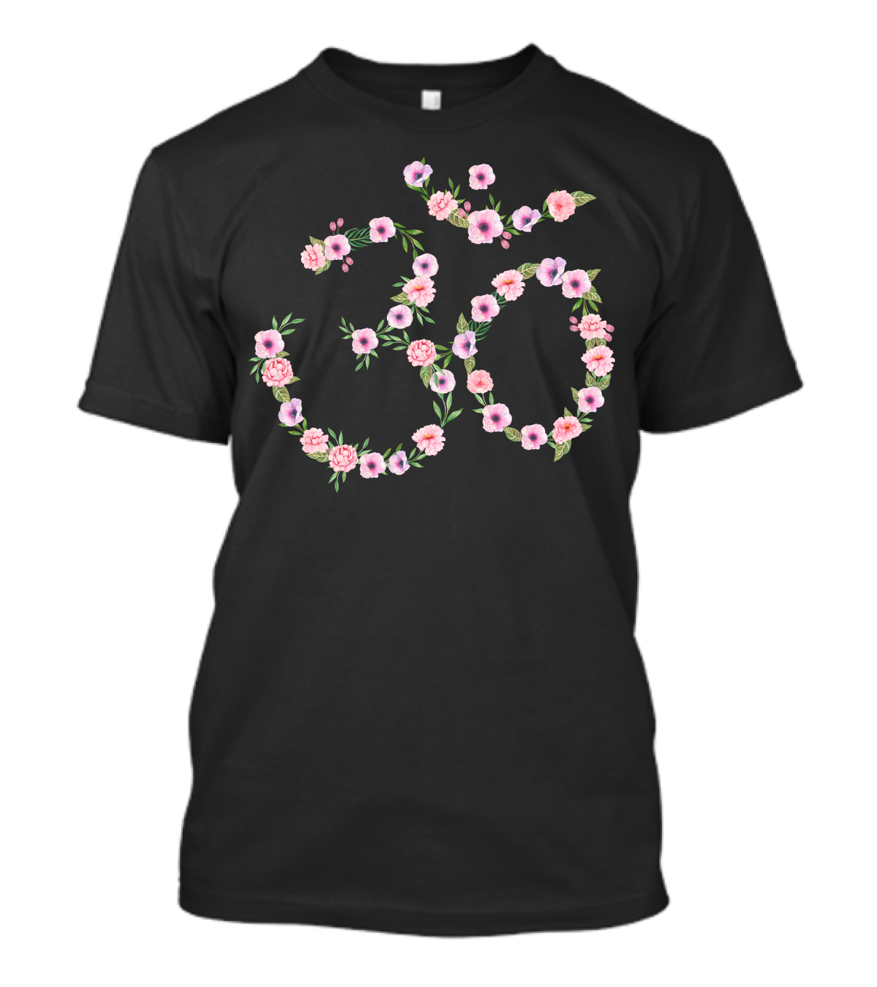 Om Floral Blossoms Pink Flowers T-Shirt